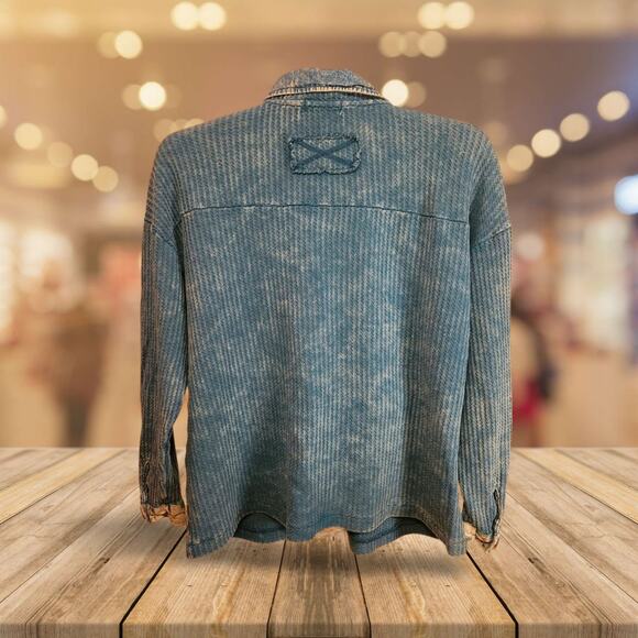 💙 Zenana Corduroy Button Down Jacket Size Large - Picture 2 of 7